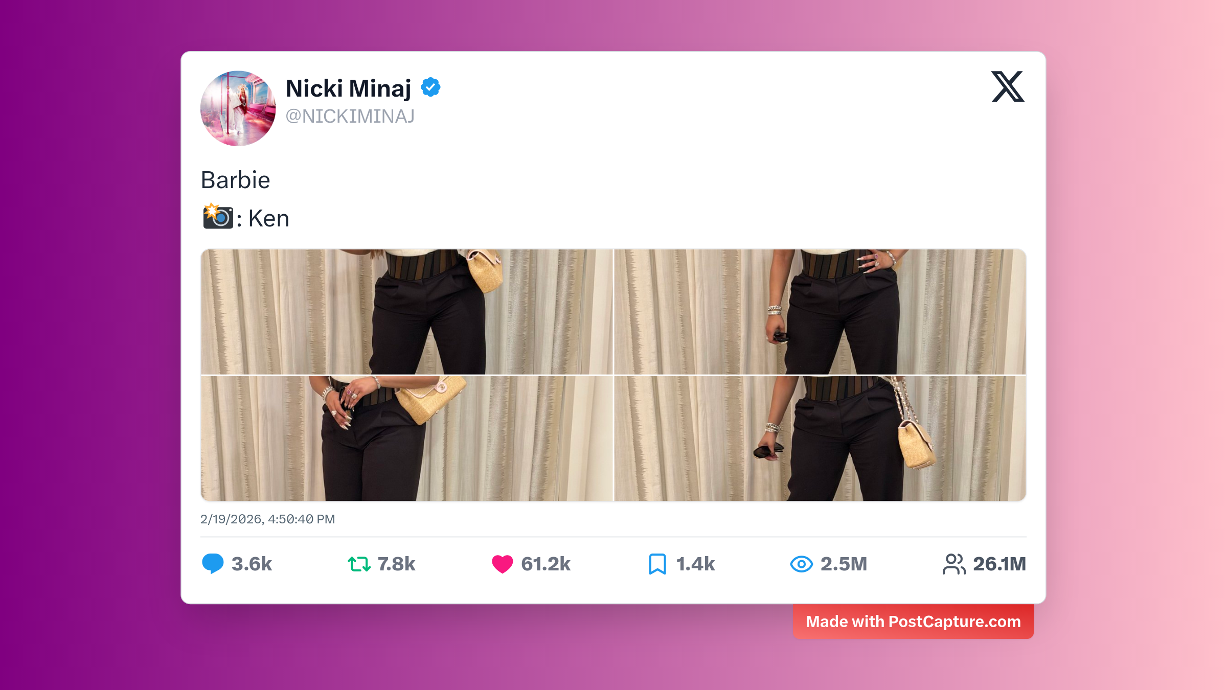 Rank 2 - @NICKIMINAJ