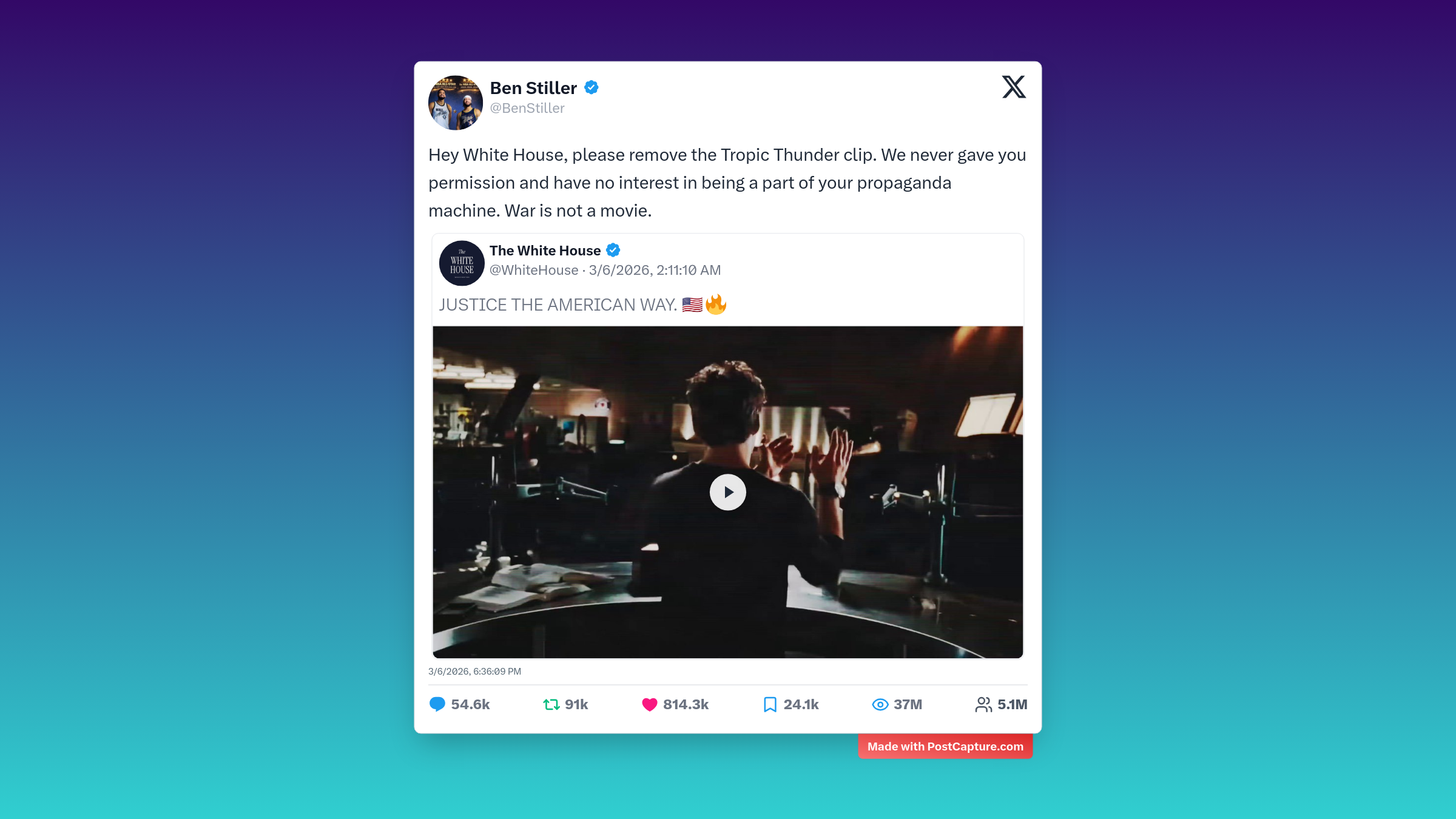 Rank 1 - @BenStiller