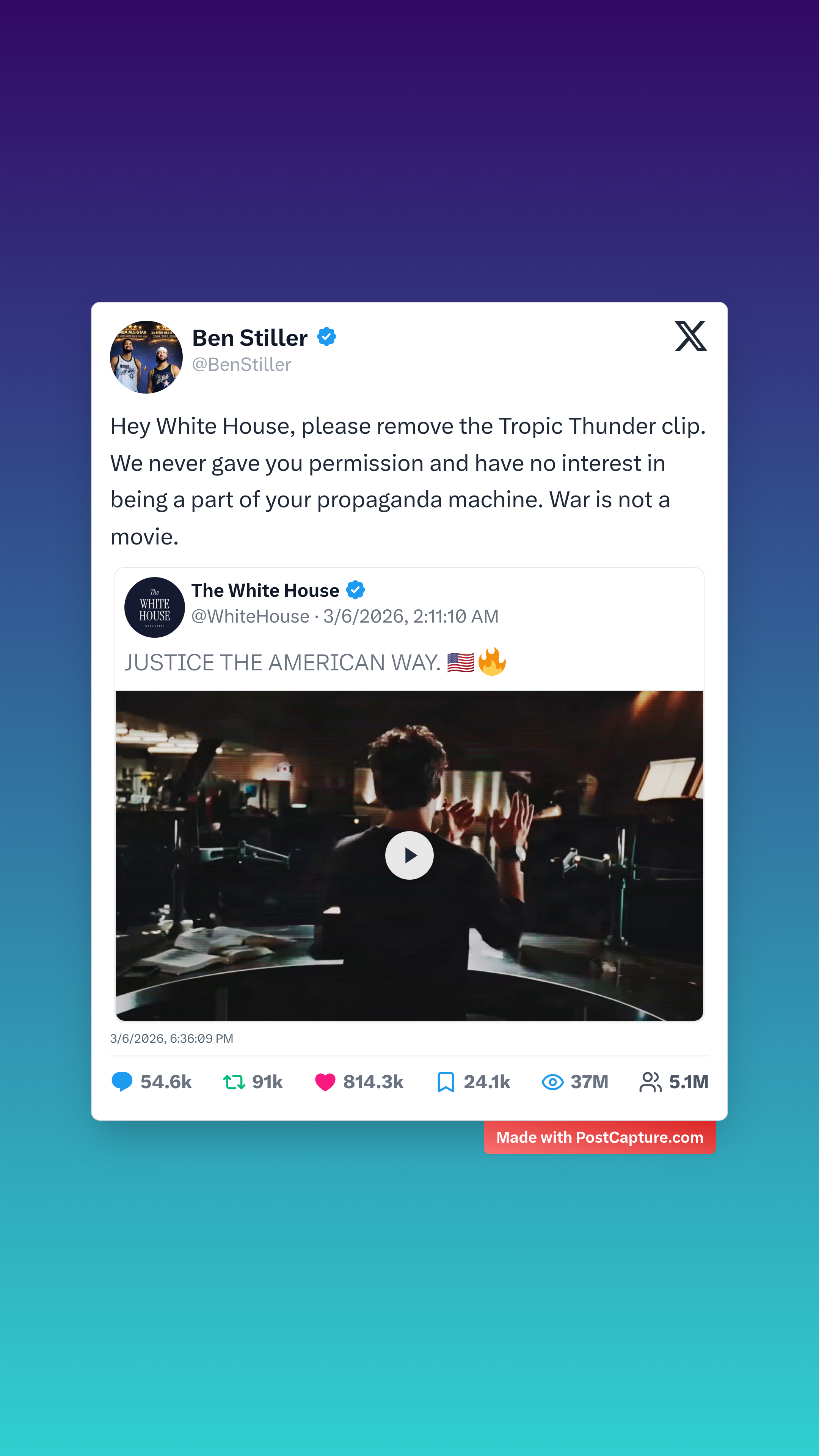 Rank 1 - @BenStiller