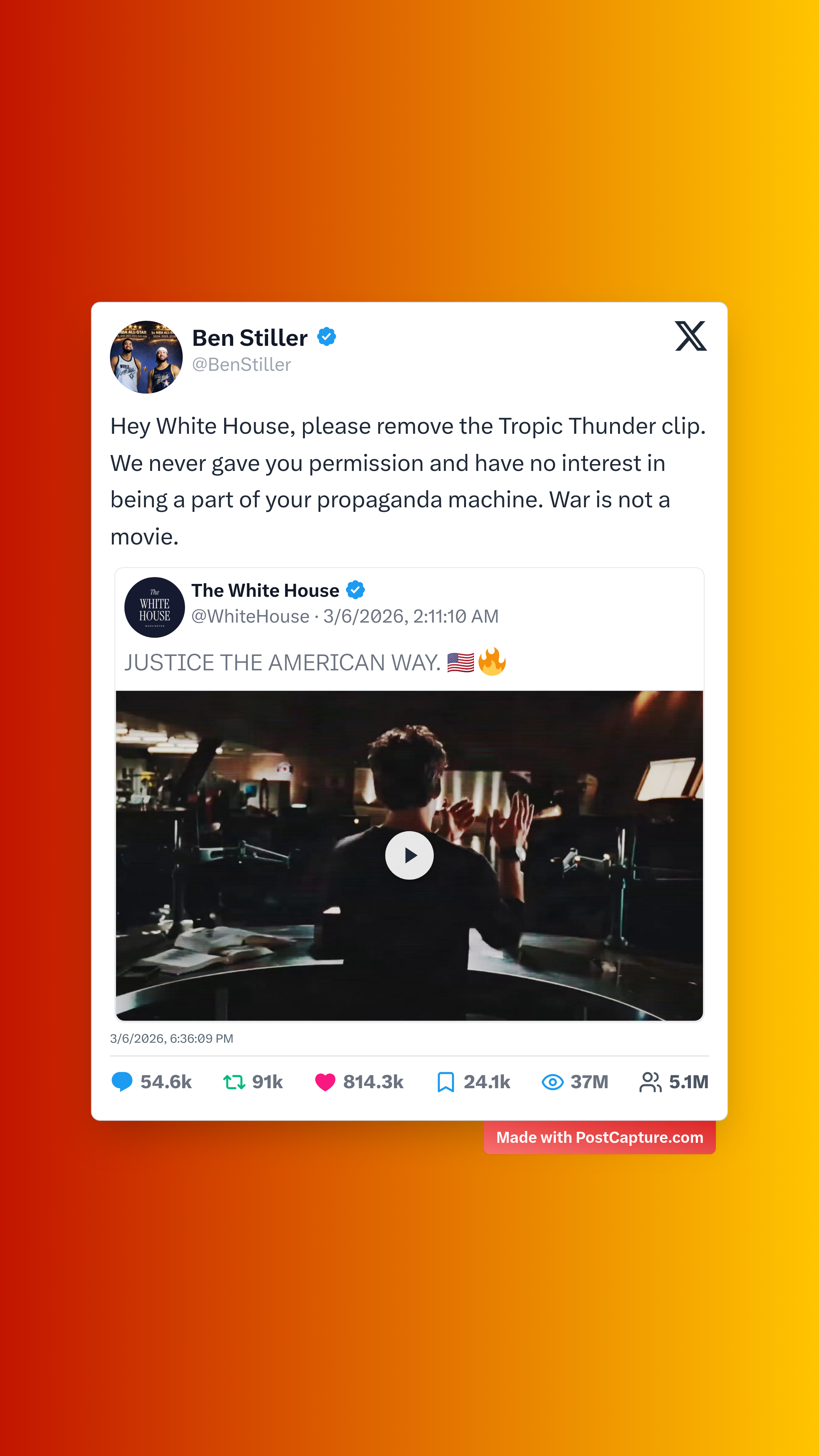 Rank 1 - @BenStiller