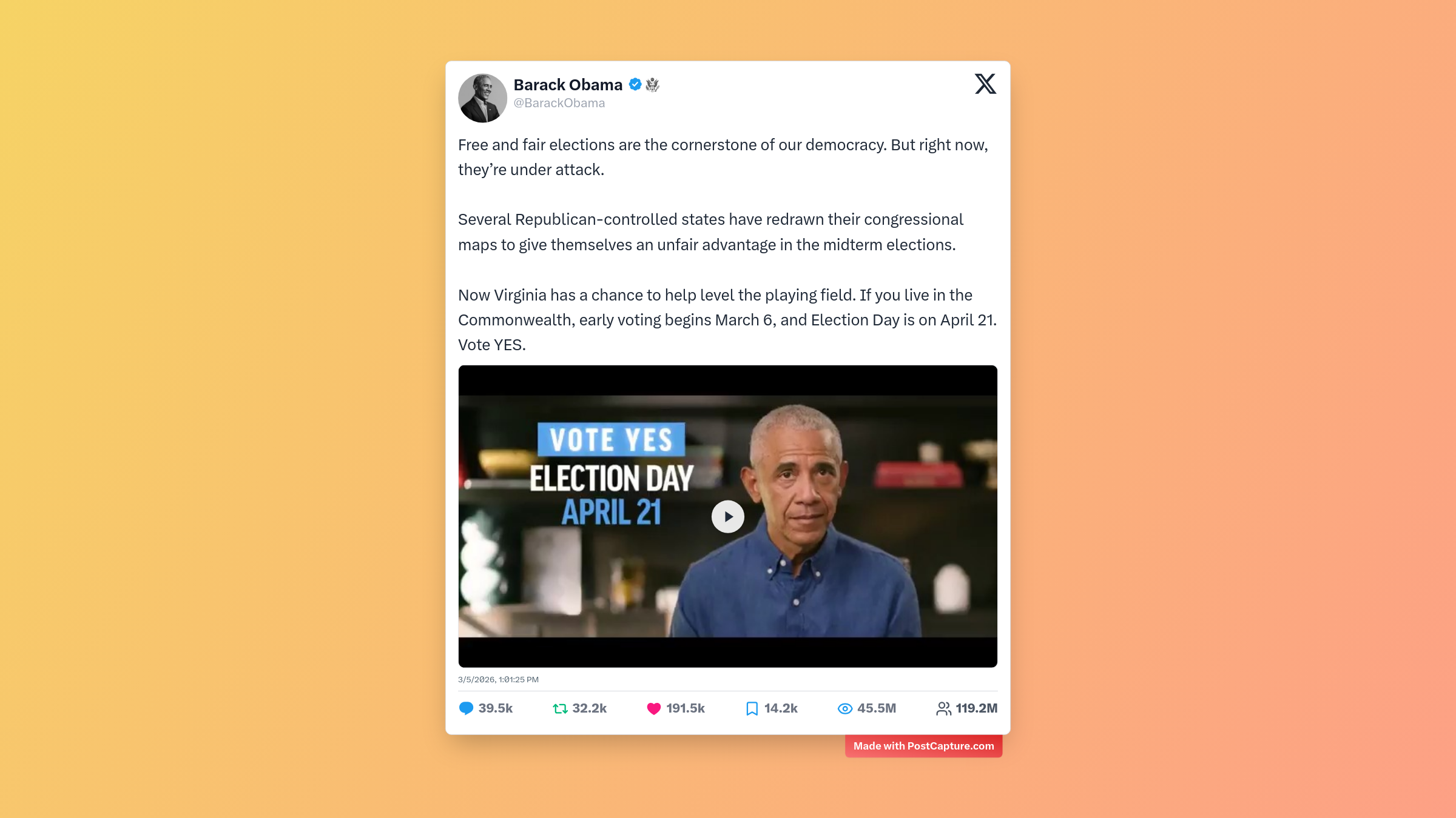 Rank 3 - @BarackObama