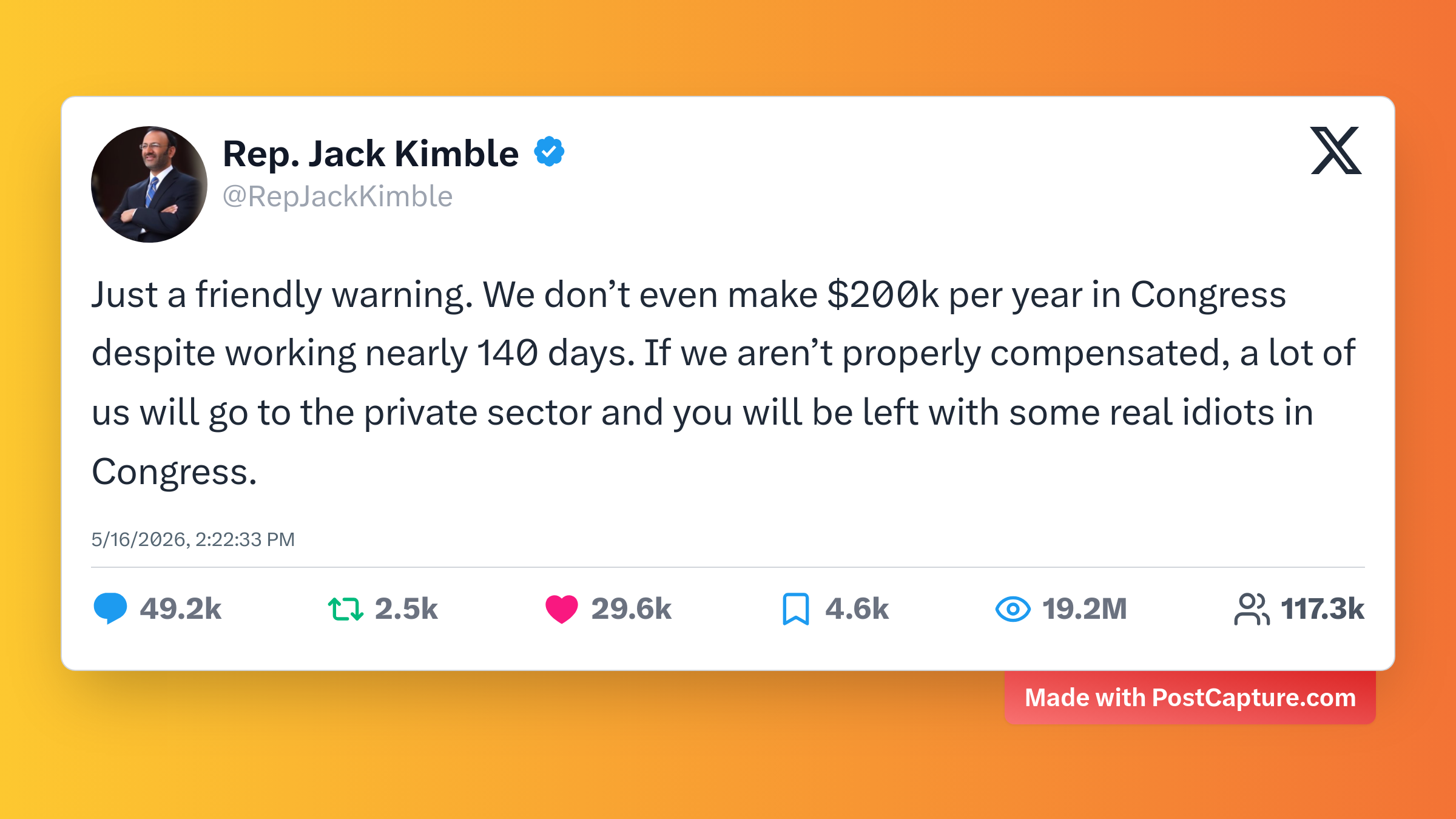 Rank 1 - @RepJackKimble