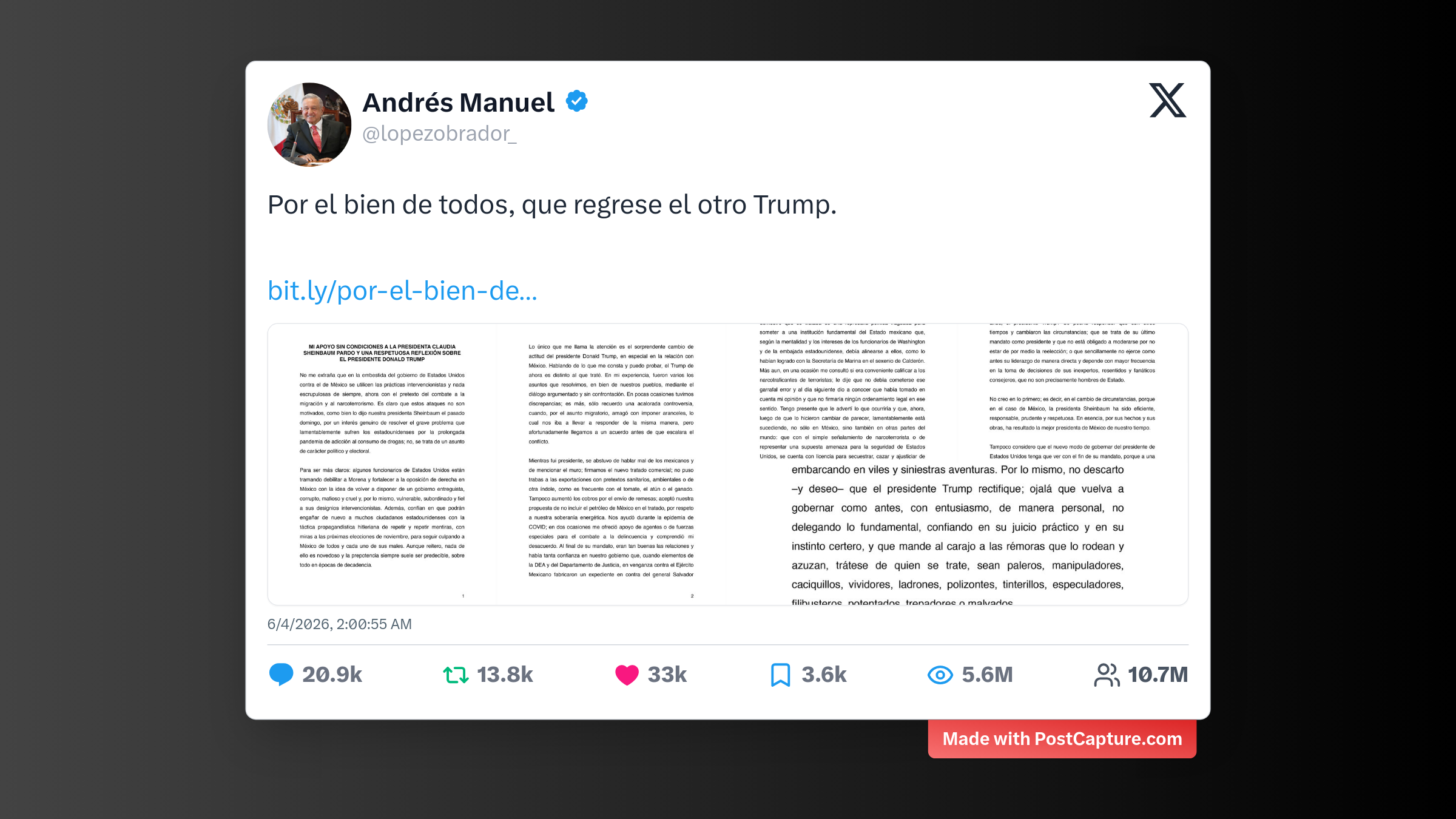 Rank 1 - @lopezobrador_