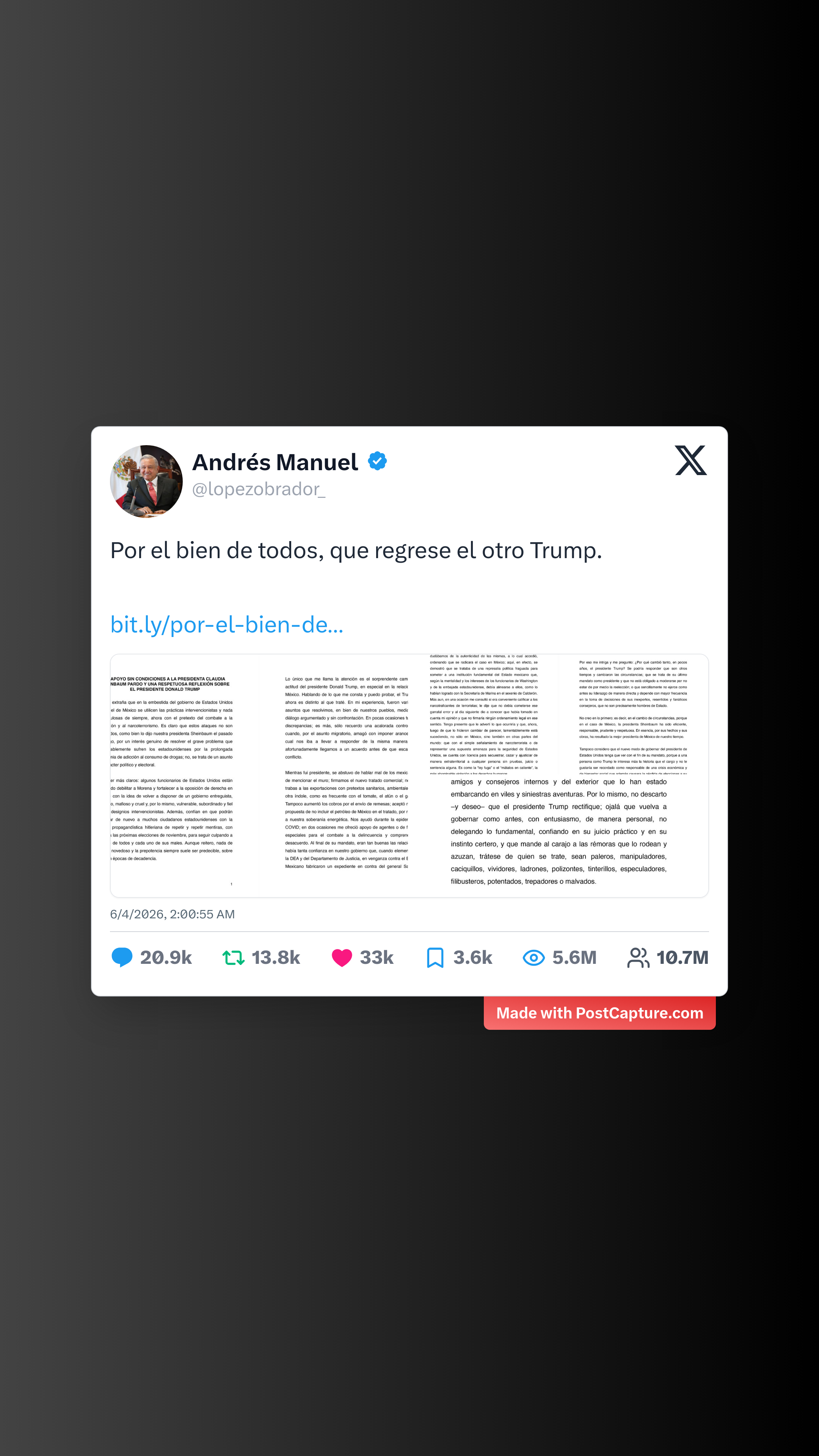 Rank 1 - @lopezobrador_